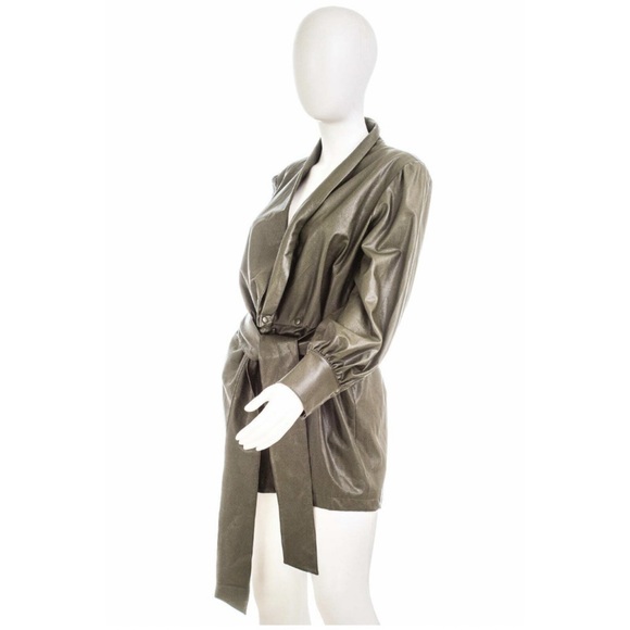 Amanda Uprichard Green faux leather romper - Picture 2 of 5